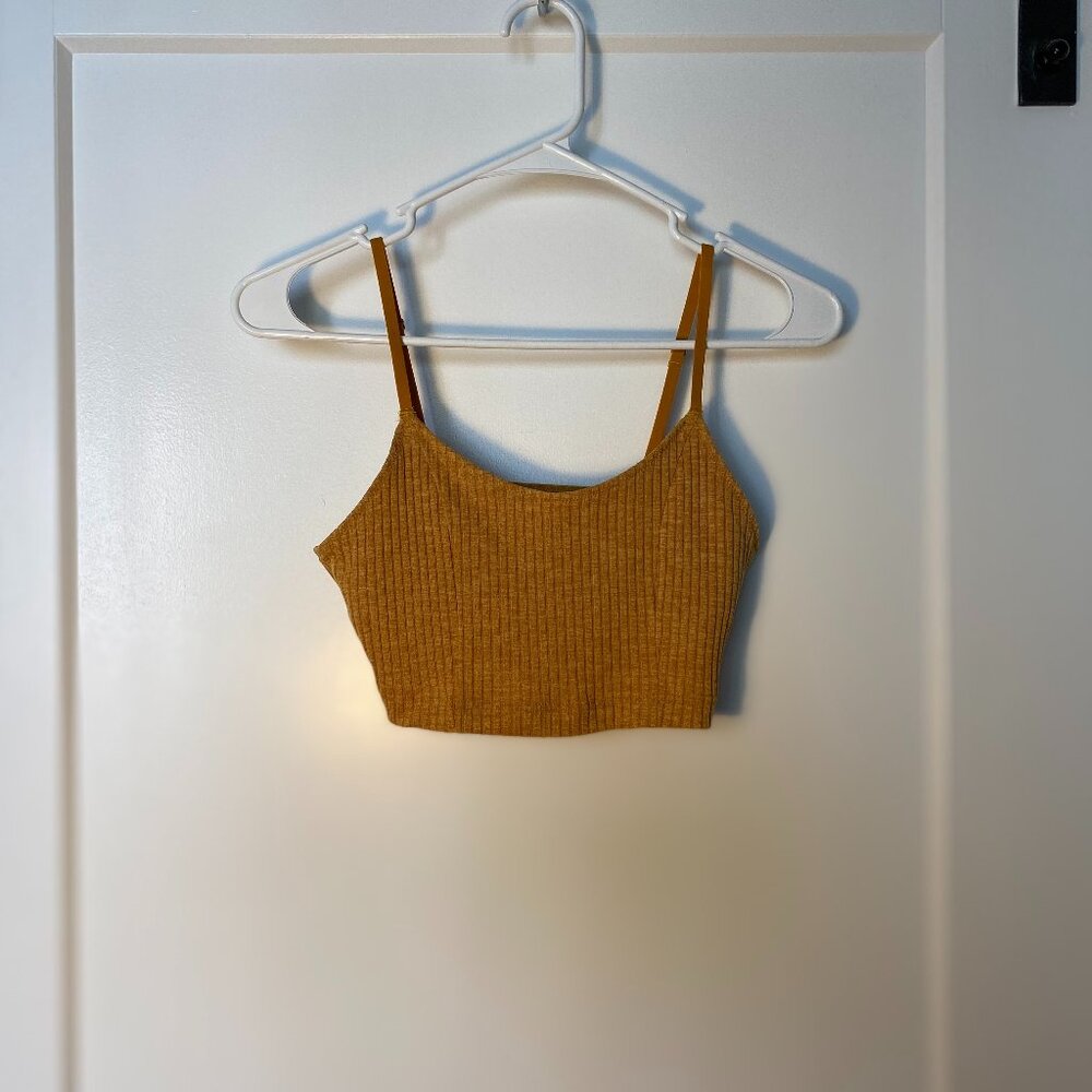 Yellow Spaghetti Strap Crop Top